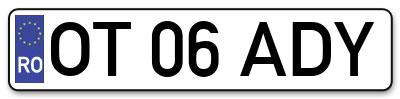 Placuta inmatriculare numar auto  OT-06-ADY, OT 06 ADY, OT06ADY
