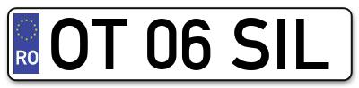 Placuta inmatriculare numar auto  OT-06-SIL, OT 06 SIL, OT06SIL