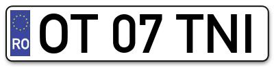 Placuta inmatriculare numar auto  OT-07-TNI, OT 07 TNI, OT07TNI