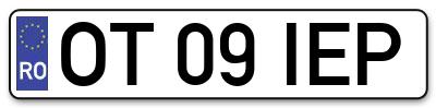 Placuta inmatriculare numar auto  OT-09-IEP, OT 09 IEP, OT09IEP