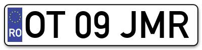 Placuta inmatriculare numar auto  OT-09-JMR, OT 09 JMR, OT09JMR