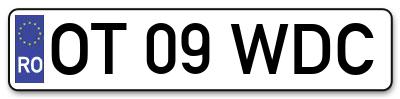 Placuta inmatriculare numar auto  OT-09-WDC, OT 09 WDC, OT09WDC