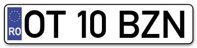 Placuta inmatriculare numar auto  OT-10-BZN, OT 10 BZN, OT10BZN