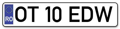 Placuta inmatriculare numar auto  OT-10-EDW, OT 10 EDW, OT10EDW