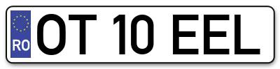 Placuta inmatriculare numar auto  OT-10-EEL, OT 10 EEL, OT10EEL