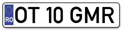 Placuta inmatriculare numar auto  OT-10-GMR, OT 10 GMR, OT10GMR