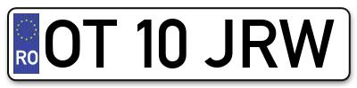 Placuta inmatriculare numar auto  OT-10-JRW, OT 10 JRW, OT10JRW