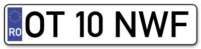 Placuta inmatriculare numar auto  OT-10-NWF, OT 10 NWF, OT10NWF