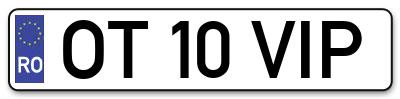 Placuta inmatriculare numar auto  OT-10-VIP, OT 10 VIP, OT10VIP