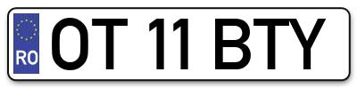 Placuta inmatriculare numar auto  OT-11-BTY, OT 11 BTY, OT11BTY