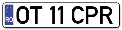 Placuta inmatriculare numar auto  OT-11-CPR, OT 11 CPR, OT11CPR