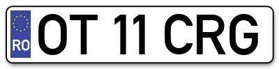 Placuta inmatriculare numar auto  OT-11-CRG, OT 11 CRG, OT11CRG