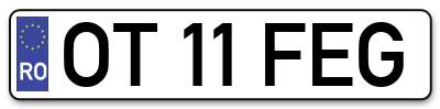 Placuta inmatriculare numar auto  OT-11-FEG, OT 11 FEG, OT11FEG