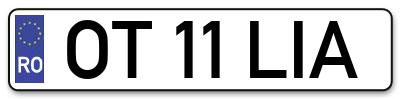 Placuta inmatriculare numar auto  OT-11-LIA, OT 11 LIA, OT11LIA