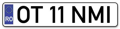Placuta inmatriculare numar auto  OT-11-NMI, OT 11 NMI, OT11NMI