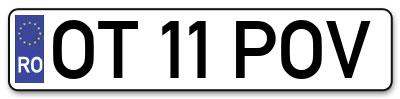 Placuta inmatriculare numar auto  OT-11-POV, OT 11 POV, OT11POV