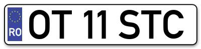 Placuta inmatriculare numar auto  OT-11-STC, OT 11 STC, OT11STC