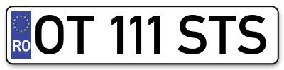 Placuta inmatriculare numar auto  OT-111-STS, OT 111 STS, OT111STS