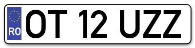 Placuta inmatriculare numar auto  OT-12-UZZ, OT 12 UZZ, OT12UZZ