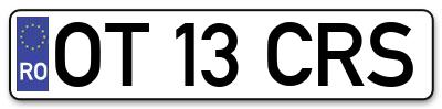 Placuta inmatriculare numar auto  OT-13-CRS, OT 13 CRS, OT13CRS