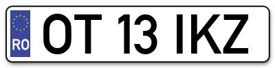 Placuta inmatriculare numar auto  OT-13-IKZ, OT 13 IKZ, OT13IKZ
