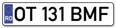 Placuta inmatriculare numar auto  OT-131-BMF, OT 131 BMF, OT131BMF