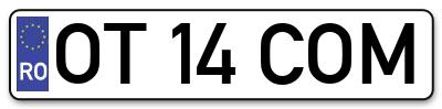 Placuta inmatriculare numar auto  OT-14-COM, OT 14 COM, OT14COM