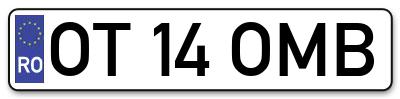 Placuta inmatriculare numar auto  OT-14-OMB, OT 14 OMB, OT14OMB