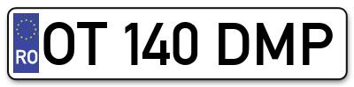 Placuta inmatriculare numar auto  OT-140-DMP, OT 140 DMP, OT140DMP