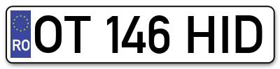 Placuta inmatriculare numar auto  OT-146-HID, OT 146 HID, OT146HID
