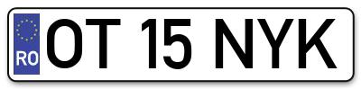 Placuta inmatriculare numar auto  OT-15-NYK, OT 15 NYK, OT15NYK