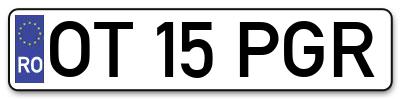 Placuta inmatriculare numar auto  OT-15-PGR, OT 15 PGR, OT15PGR