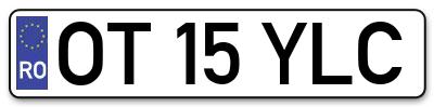 Placuta inmatriculare numar auto  OT-15-YLC, OT 15 YLC, OT15YLC