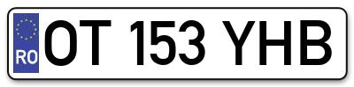 Placuta inmatriculare numar auto  OT-153-YHB, OT 153 YHB, OT153YHB
