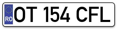 Placuta inmatriculare numar auto  OT-154-CFL, OT 154 CFL, OT154CFL