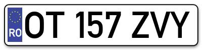 Placuta inmatriculare numar auto  OT-157-ZVY, OT 157 ZVY, OT157ZVY
