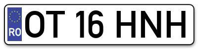Placuta inmatriculare numar auto  OT-16-HNH, OT 16 HNH, OT16HNH