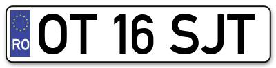 Placuta inmatriculare numar auto  OT-16-SJT, OT 16 SJT, OT16SJT
