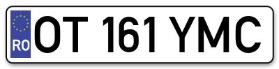 Placuta inmatriculare numar auto  OT-161-YMC, OT 161 YMC, OT161YMC