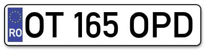 Placuta inmatriculare numar auto  OT-165-OPD, OT 165 OPD, OT165OPD
