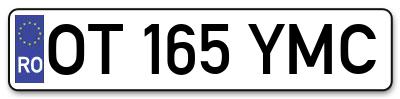 Placuta inmatriculare numar auto  OT-165-YMC, OT 165 YMC, OT165YMC