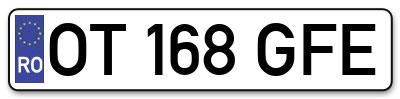 Placuta inmatriculare numar auto  OT-168-GFE, OT 168 GFE, OT168GFE