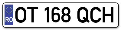 Placuta inmatriculare numar auto  OT-168-QCH, OT 168 QCH, OT168QCH