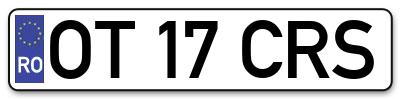 Placuta inmatriculare numar auto  OT-17-CRS, OT 17 CRS, OT17CRS
