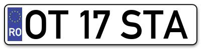 Placuta inmatriculare numar auto  OT-17-STA, OT 17 STA, OT17STA