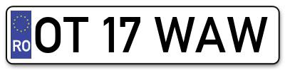 Placuta inmatriculare numar auto  OT-17-WAW, OT 17 WAW, OT17WAW
