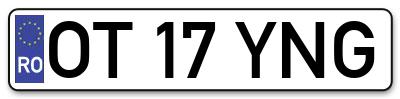 Placuta inmatriculare numar auto  OT-17-YNG, OT 17 YNG, OT17YNG