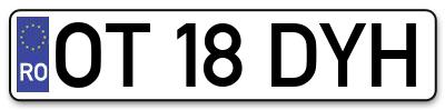 Placuta inmatriculare numar auto  OT-18-DYH, OT 18 DYH, OT18DYH