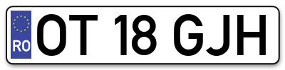 Placuta inmatriculare numar auto  OT-18-GJH, OT 18 GJH, OT18GJH