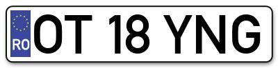 Placuta inmatriculare numar auto  OT-18-YNG, OT 18 YNG, OT18YNG